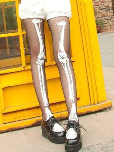 Chaussettes Lolita d'impression squelette unique Dguisements Halloween - Milanoo FR - Modalova