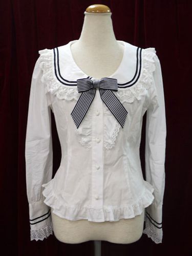 Lolita blanc Ruffles coton Blouse sans arc Dguisements Halloween - Milanoo FR - Modalova