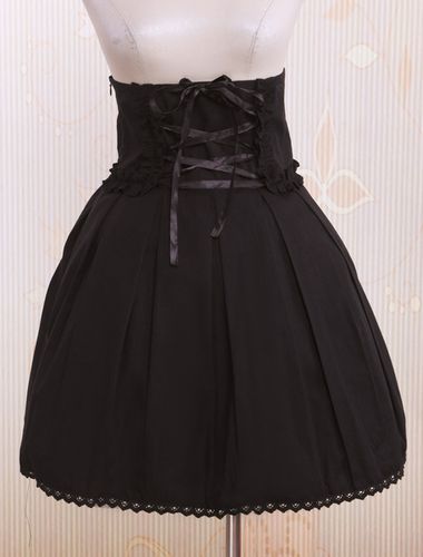 Jupe Lolita plisse en coton noir Dguisements Halloween - Milanoo - Modalova