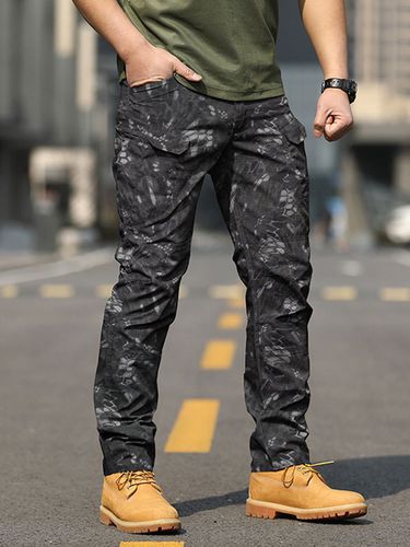 Pantalon dcontract camouflage taille naturelle pantalon cargo droit pantalon noir - Milanoo FR - Modalova