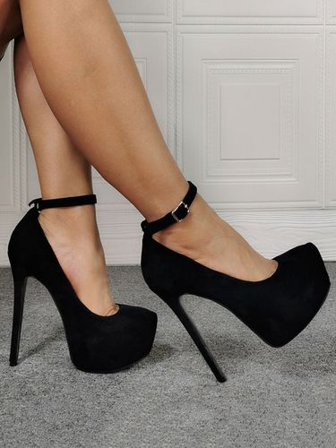 Chaussures sexy noir plateforme talon haut boucle rglable - Milanoo FR - Modalova