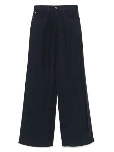 Wide-Leg Linen Trousers - Emporio Armani - Modalova