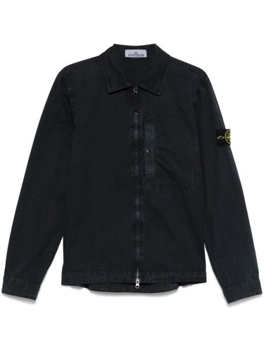 Stone Island Logo Cotton Overshirt - Stone Island - Modalova