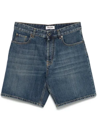 Miu Miu Denim Cotton Shorts - Miu Miu - Modalova