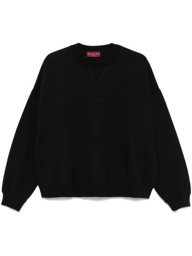 Embroidered Logo Cotton Sweatshirt - Gucci - Modalova
