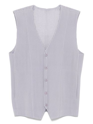 Pleated V-Necked Vest - HOMME PLISSE' ISSEY MIYAKE - Modalova