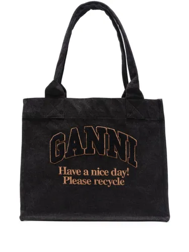 GANNI Large Denim Tote Bag - GANNI - Modalova