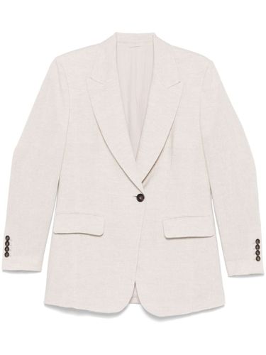 Linen Single-Breasted Jacket - Brunello Cucinelli - Modalova