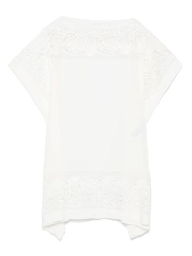 Embroidered Silk Short Dress - Ermanno Scervino - Modalova