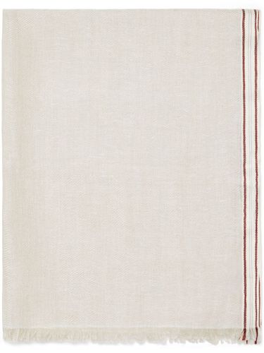 Silked And Linen Fringed Scarf - Brunello Cucinelli - Modalova