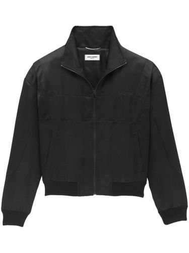 Logo Satin Bomber Jacket - Saint Laurent - Modalova