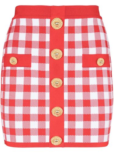 Balmain Vichy Buttoned Mini Skirt - Balmain - Modalova