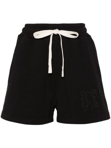 Palm Angels Logo Cotton Shorts - Palm Angels - Modalova
