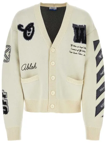Off White Varsity Cardigan - Off White - Modalova