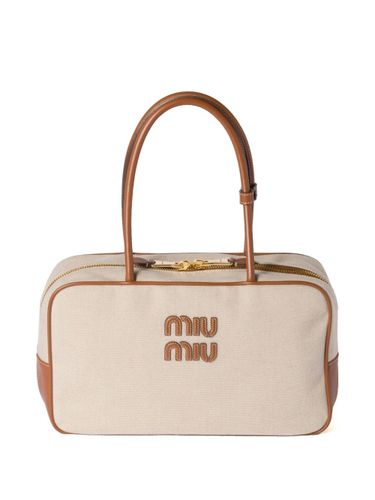 Beau Canvas And Leather Handbag - Miu Miu - Modalova