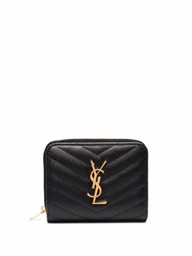 Cassandre Leather Compact Wallet - Saint Laurent - Modalova