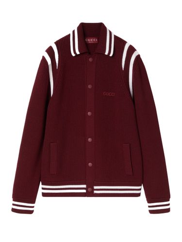 Knitted Cardigan With Embroidery - Gucci - Modalova