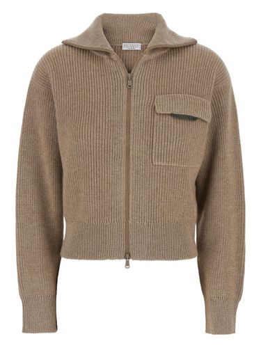 Cashmere Zipped Cardigan - Brunello Cucinelli - Modalova