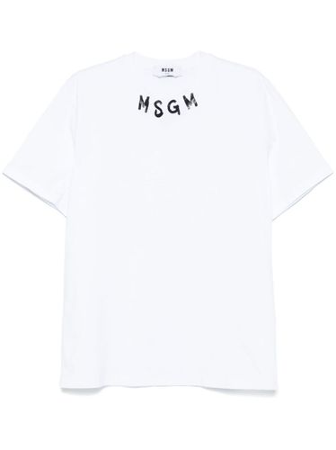 MSGM Cotton T-Shirt With Logo - MSGM - Modalova