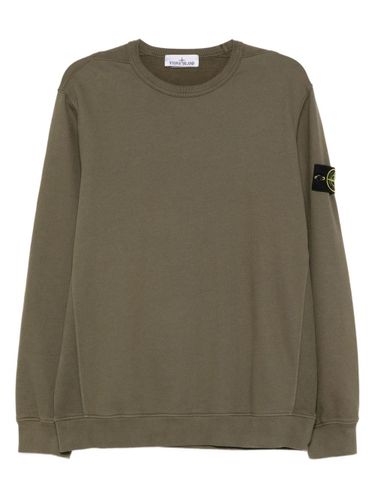 Logo Cotton Crewneck Sweatshirt - Stone Island - Modalova