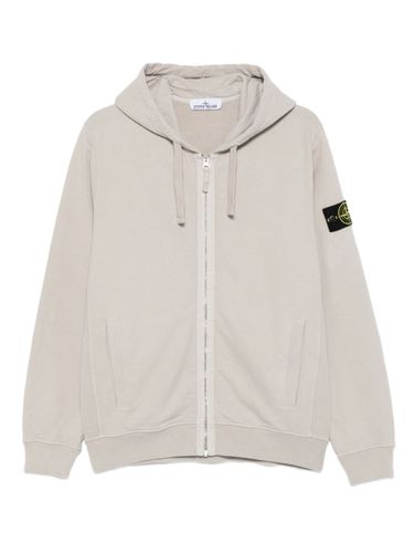 Logo Cotton Zipped Hoodie - Stone Island - Modalova