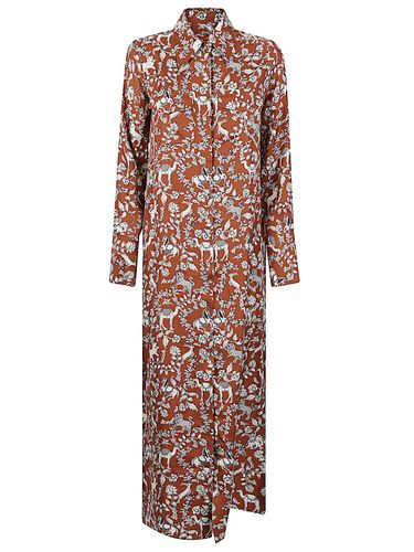 Silk Long Printed Dress - Alberto Biani - Modalova
