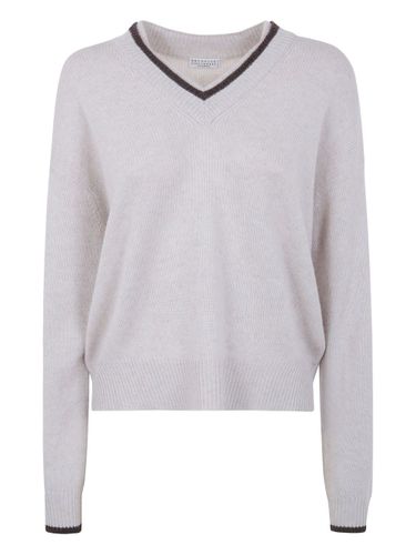 Cashmere V-Necked Sweater - Brunello Cucinelli - Modalova