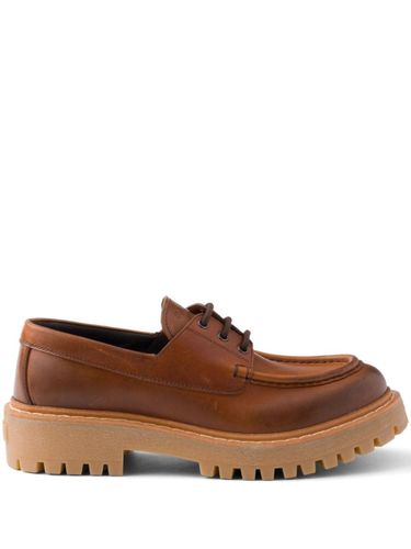 Prada Leather Lace-Up Loafers - Prada - Modalova