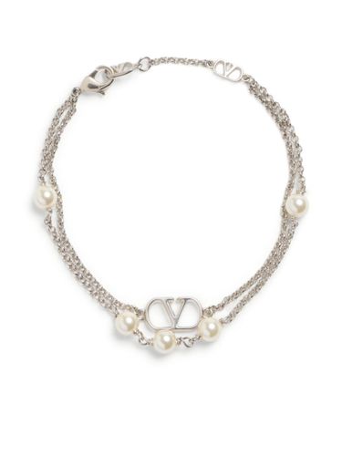 Vlogo Bracelet With Swarowski Pearls - Valentino Garavani - Modalova