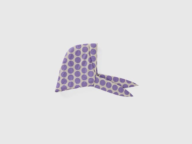 Benetton, Foulard Bianco A Pois Lilla, taglia U, Lilla, Donna - United Colors of Benetton - Modalova