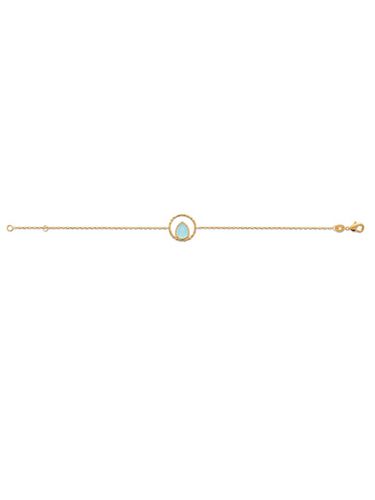 Bracelet agate bleue plaqué or - Balsamik - Modalova