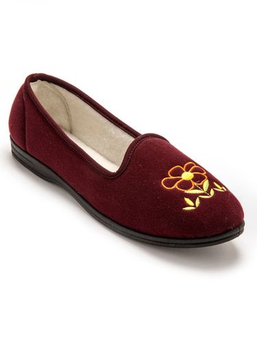 Ballerines brodées fleur largeur confort - Pédiconfort - Modalova