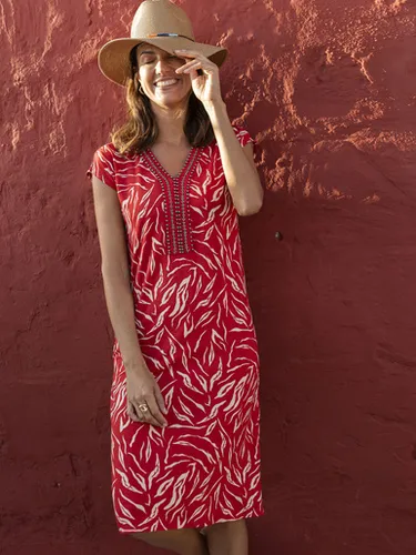 Robe en maille avec perles fantaisie - Daxon - Modalova