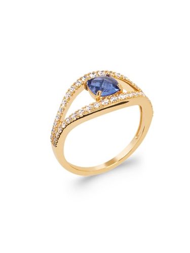 Bague améthyste et zirconias - Daxon - Modalova