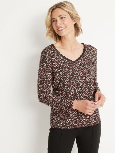 Tee-shirt avec dentelle à l'encolure - Daxon - Modalova