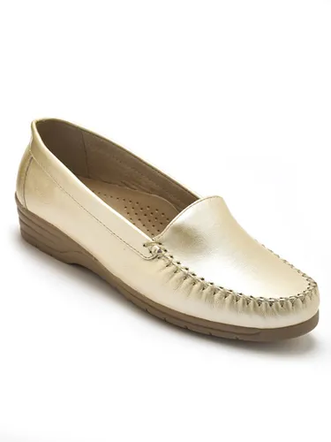 Mocassins cuir imprimé grande largeur - Pédiconfort - Modalova