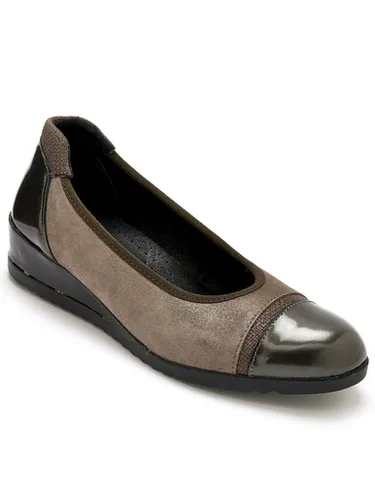Ballerine cuir bout et talon vernis - Pédiconfort - Modalova