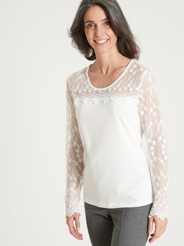 Tee-shirt avec résille brodée - Daxon - Modalova