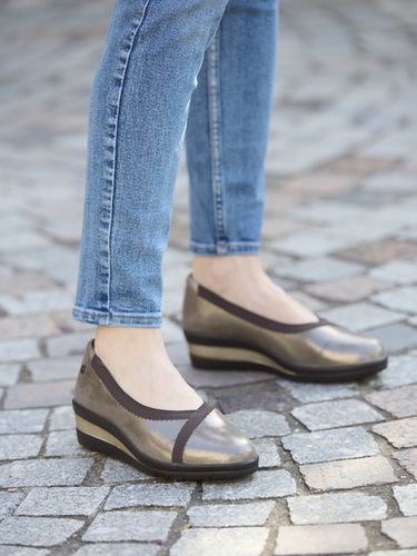 Ballerines tout cuir élastiquées - Pédiconfort - Modalova