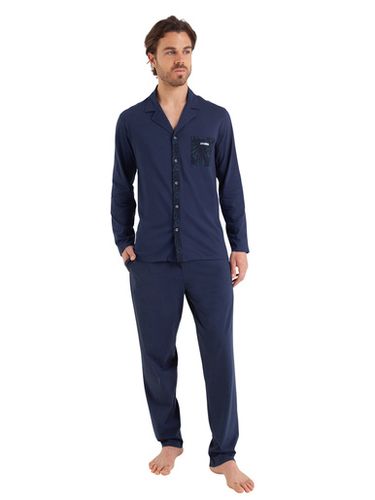 Pyjama uni en jersey pur coton - Athéna - Modalova