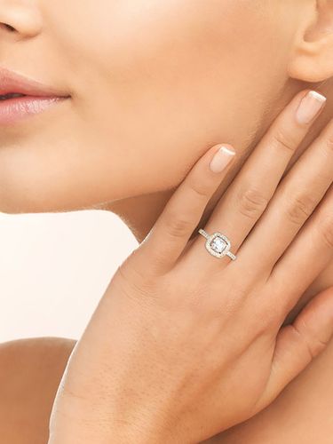 Bague plaqué or zirconias blancs - Daxon - Modalova