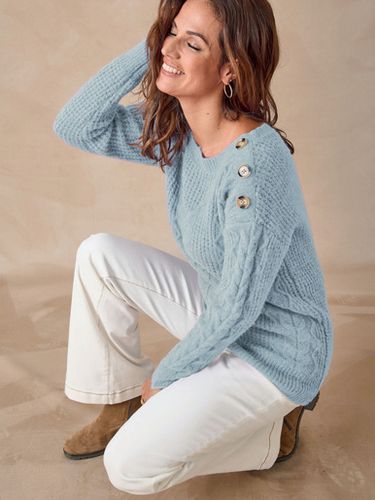 Pull en maille fantaisie col rond - Daxon - Modalova
