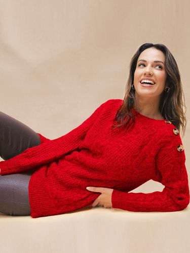 Pull en maille fantaisie col rond - Daxon - Modalova