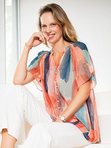 Blouse vaporeuse manches papillon - Daxon - Modalova