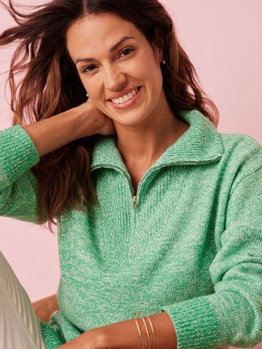 Pull col camionneur en maille chinée - Daxon - Modalova