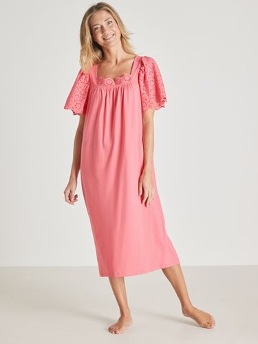 Chemise de nuit avec broderie anglaise - Daxon - Modalova