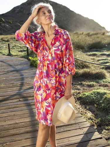 Robe encolure tunisienne volantée - Daxon - Modalova