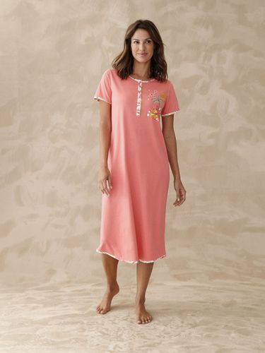 Chemise de nuit longue manches courtes - Daxon - Modalova