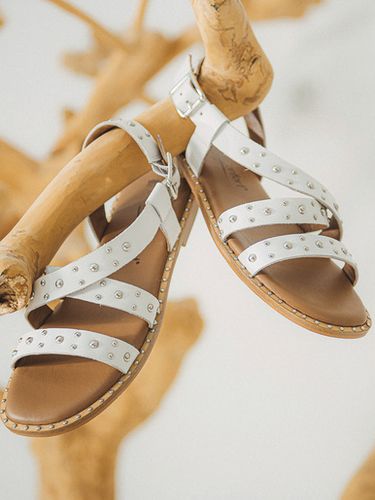 Sandales cuir détails cloutés - Pédiconfort - Modalova