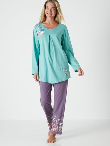Pyjama manches longues à motifs placés - Daxon - Modalova